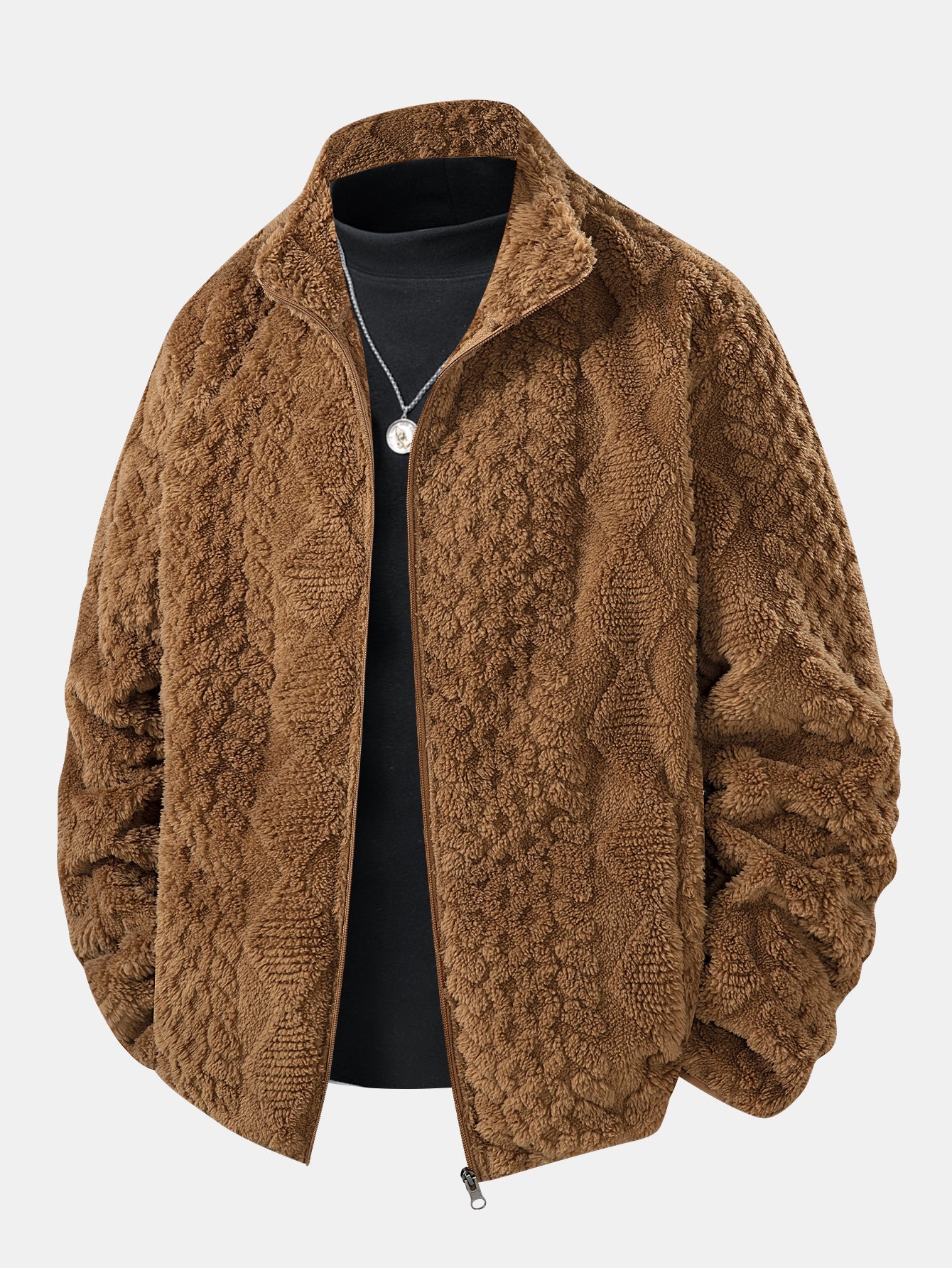 Giacca “Geometric Jacquard” Foderata in Teddy – Regular Fit