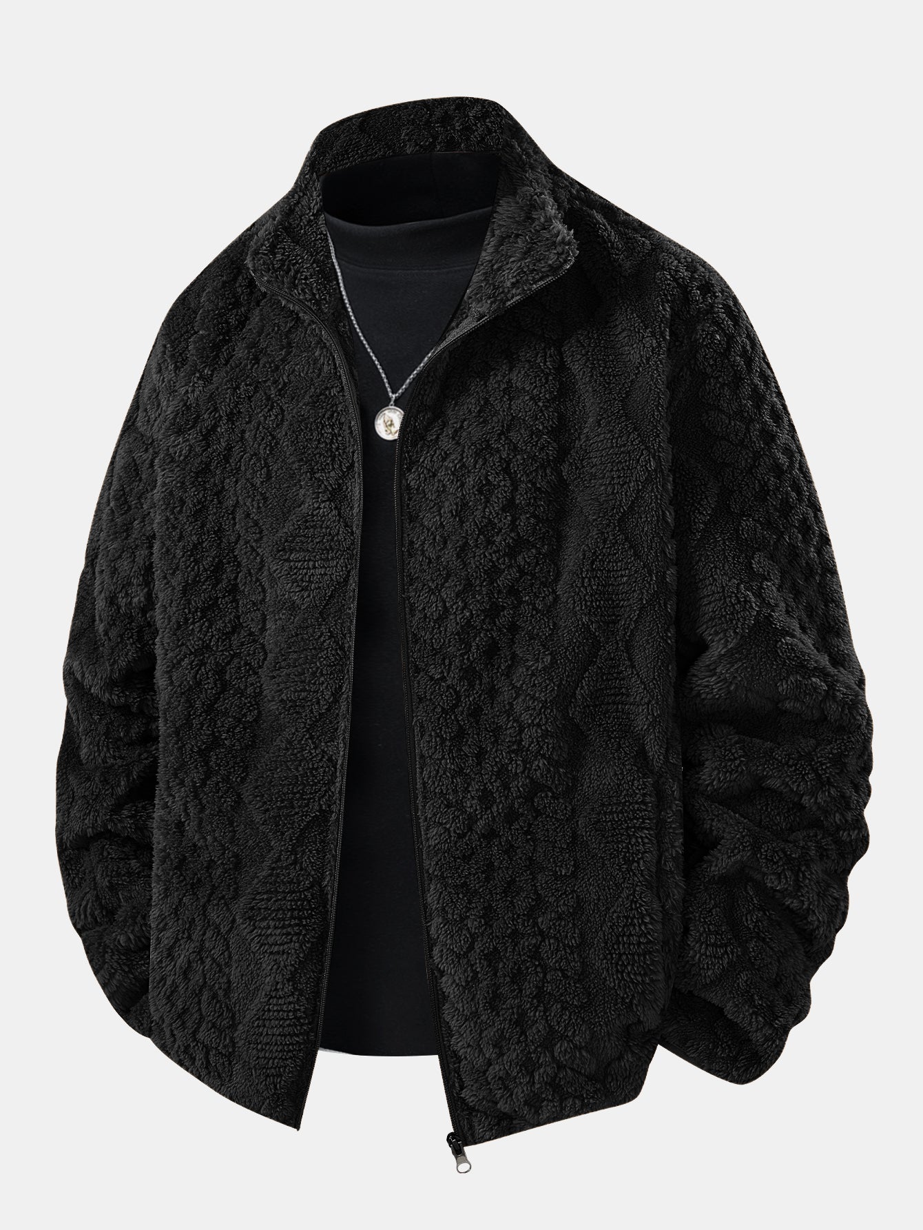 Giacca “Geometric Jacquard” Foderata in Teddy – Regular Fit