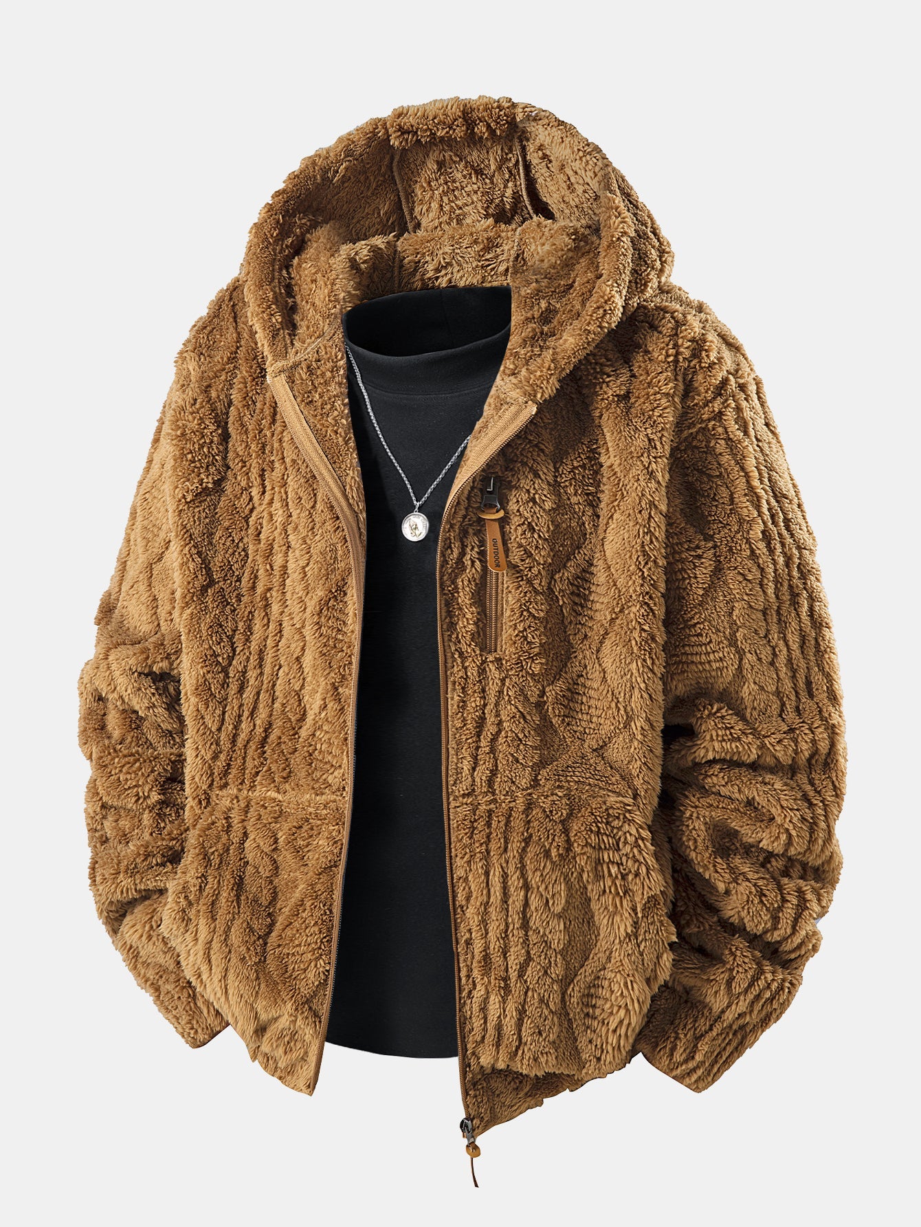 Felpa con Cappuccio “Geometric Jacquard”